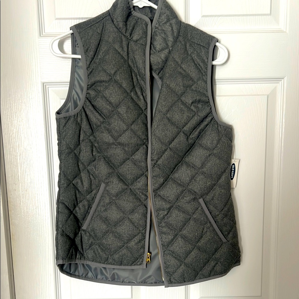 Women's Grey Quilted Vest